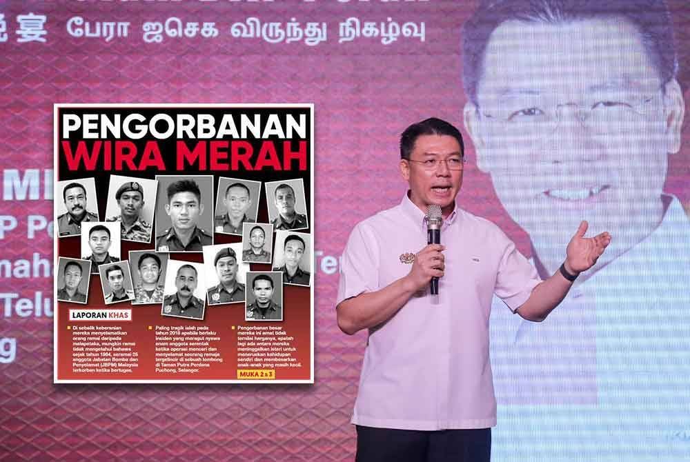 Laporan muka depan Sinar Harian (kiri), Kor Ming