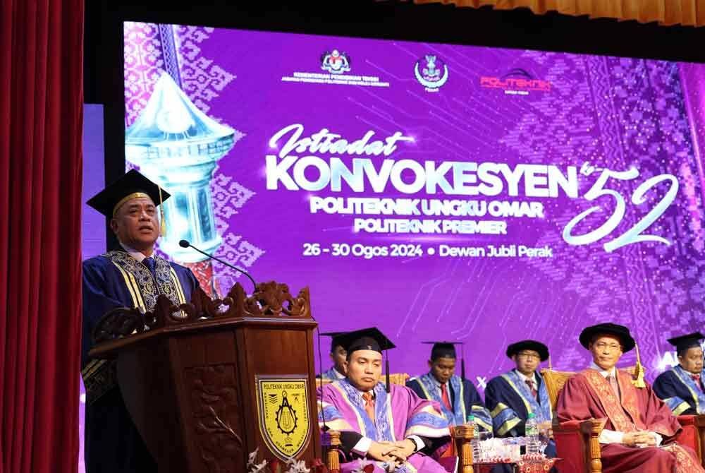 Saarani ketika berucap sempena Istiadat Konvokesyen Politeknik Ungku Omar (PUO) ke-52 Tahun 2024 di PUO di sini pada Isnin.