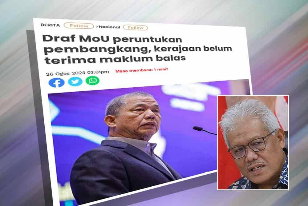 Laporan Sinar Harian pada Isnin. Gambar kecil: Hamzah