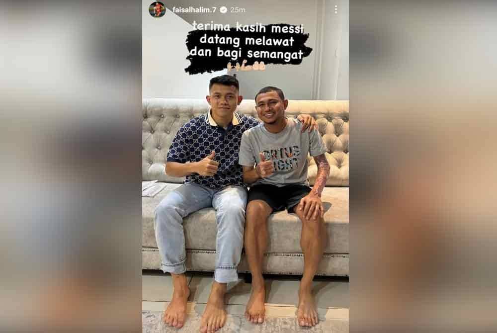 Faisal (kanan) bersama Arif Aiman yang berkunjung ke kediamannya pada Selasa. Foto Instagram Faisal Halim