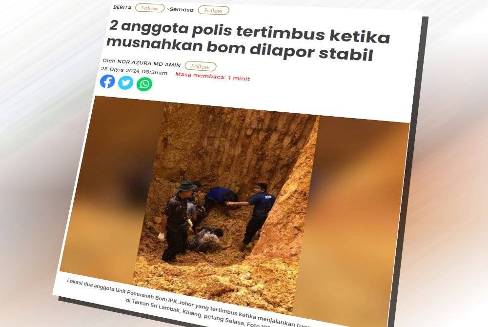 Laporan Sinar Harian pada Rabu.