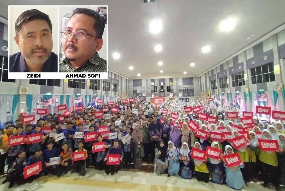 Sebahagian peserta Program Jelajah Antirasuah di MRSM Ulul Albab Felda Trolak di sini pada Khamis.