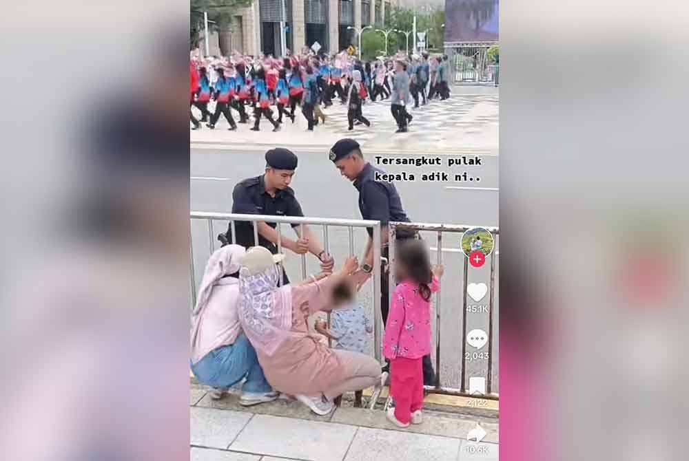 Gelagat seorang kanak-kanak lelaki tersepit ketika menyaksikan raptai sambutan Hari Kemerdekaan ke-67 di Putrajaya meraih 1.1 juta tontonan di TikTok