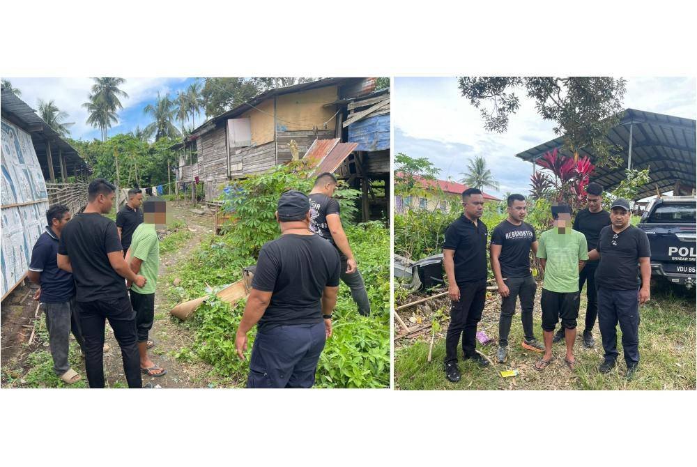 Pasukan polis dari IPD Tawau ke lokasi kejadian mangsa ditetak dan seorang suspek ditahan di Kampung Ranggu Cina, Batu 8, Jalan Apas, Tawau.