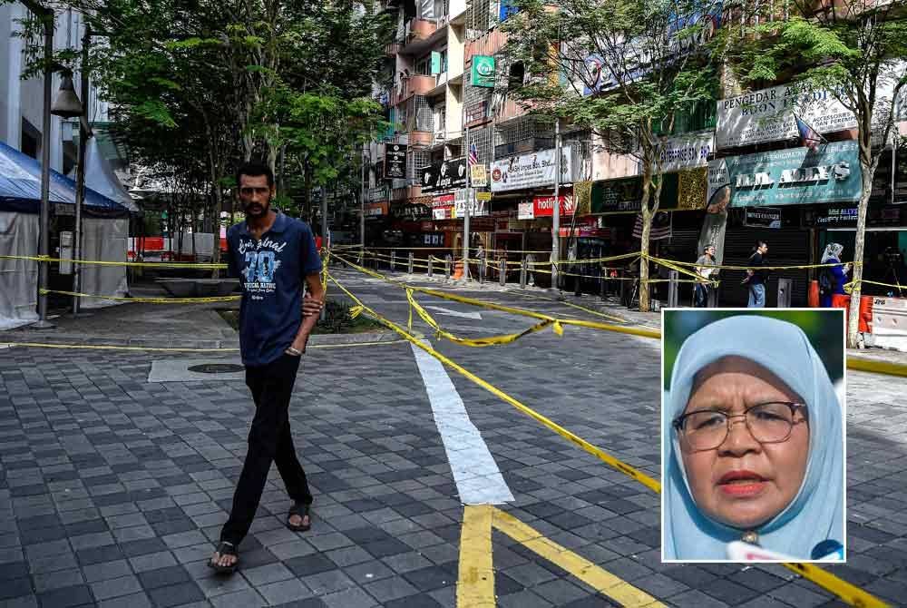 Keadaan terkini lokasi berhampiran insiden tanah jerlus di Jalan Masjid India yang dibuka kembali kepada pengunjung ketika tinjauan hari ini. - Foto: Bernama, gambar kecil: Maimunah