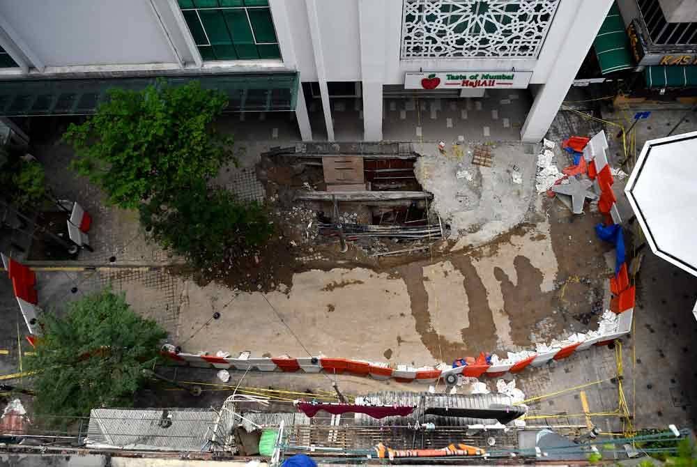 Keadaan lokasi tanah jerlus di Jalan Masjid India baru- baru ini. Foto Bernama 