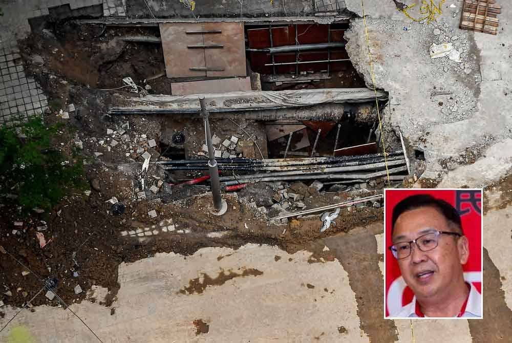 Keadaan lokasi tanah jerlus di Jalan Masjid India ketika tinjauan foto Bernama pada Ahad. Foto Bernama, gambar kecil: Dominic Lau