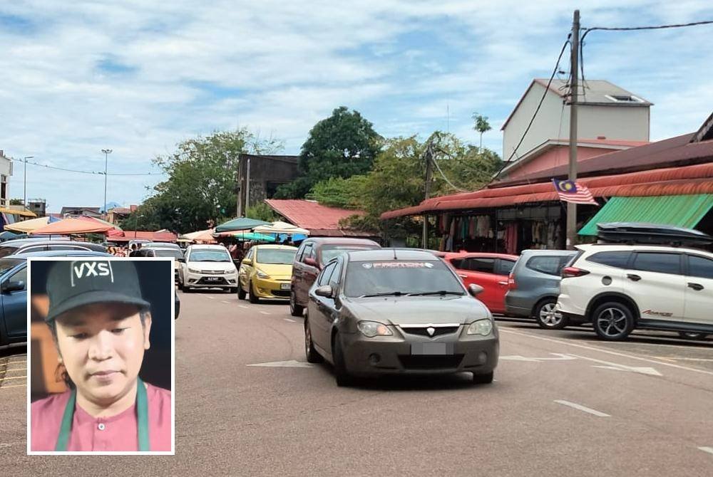 Kenderaan pengunjung tidak putus-putus memasuki bandar Rantau Panjang pada cuti umum. Gambar kecil: Adrian Hakimi