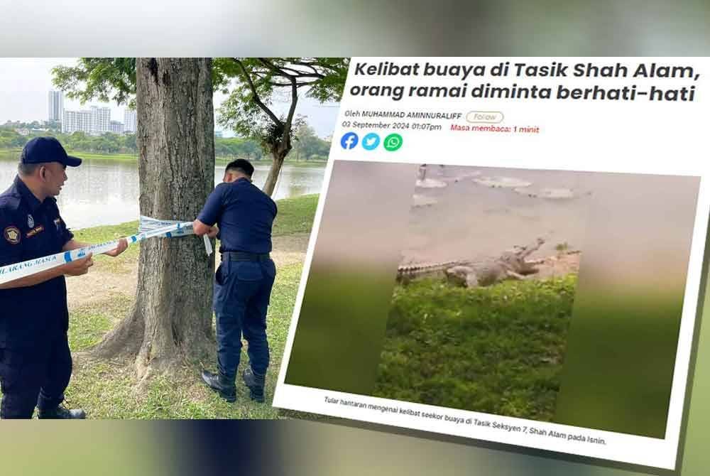 MBSA memasang tali penghadang di sekitar kawasan Tasik Seksyen 7, Shah Alam di sini.