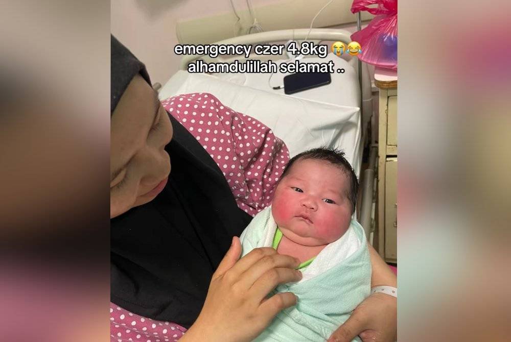 Wan Nur Jahidah selamat melahirkan bayi perempuan seberat 4.8kg secara czer pada 1 September lalu.