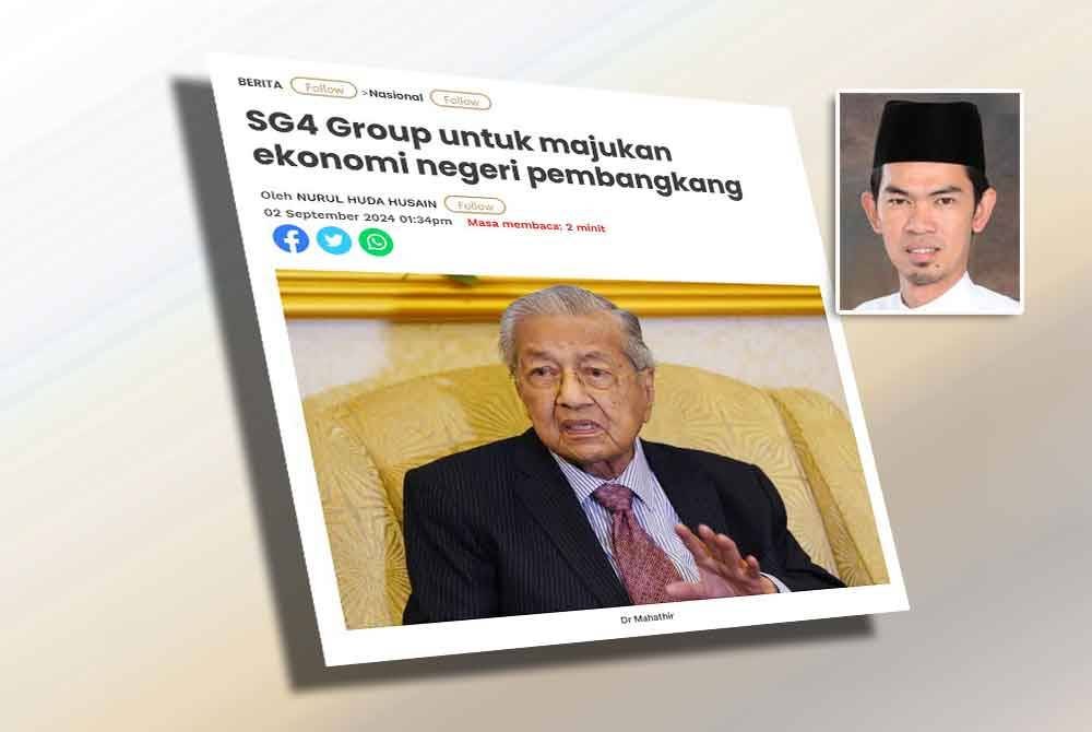 Laporan Sinar Harian mengenai penubuhan syarikat SG4 Group Sdn Bhd. Gambar kecil: Mohd Raqib