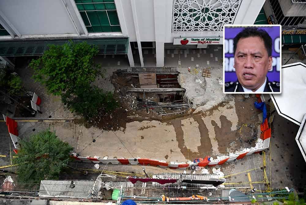 Lokasi tanah jerlus di Jalan Masjid India masih dalam kawalan pihak polis. Gambar kecil: Rusdi