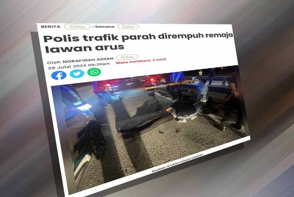 Laporan Sinar Harian sebelum ini mengenai kemalangan membabitkan anggota trafik pada 29 Julai lalu.