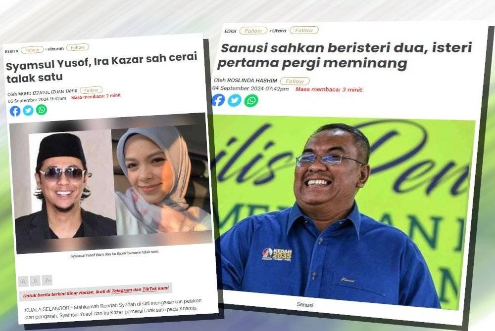 Kisah kahwin dan cerai individu popular sudah lumrah sejak puluhan tahun lalu dan sentiasa mendapat perhatian pembaca.