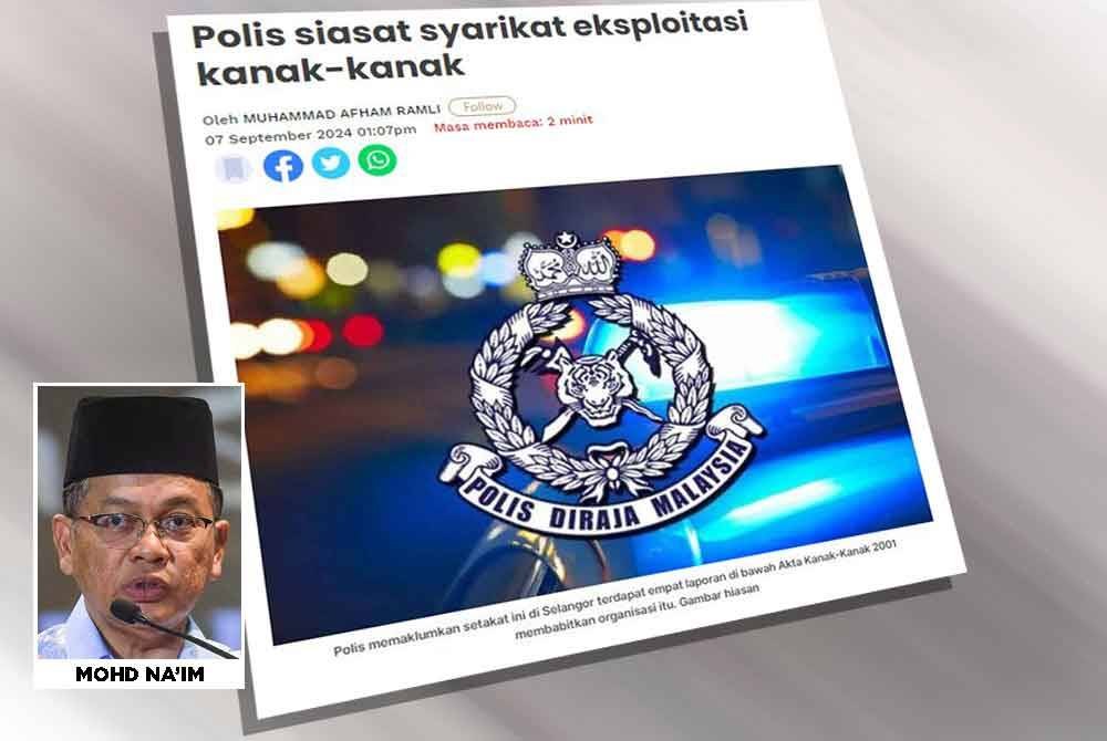 Sinar Harian sebelum ini melaporkan sebuah syarikat yang disiasat polis berhubung dakwaan mengeksploitasi kanak-kanak antara lapan kumpulan yang dipantau Polis Diraja Malaysia (PDRM).