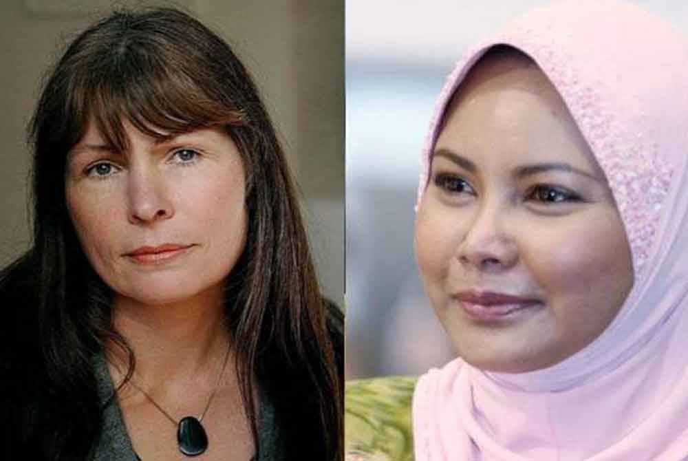 Pengarang Sarawak Report, Clare Rewcastle-Brown (kiri) dan dua pihak lain yang memfitnah Sultanah Nur Zahirah (kanan) dalam buku bertajuk, ‘The Sarawak Report-The Inside Story of 1MDB Expose’ kekal diperintah membayar ganti rugi RM300,000 kerana memfitnah Sultanah Terengganu itu.