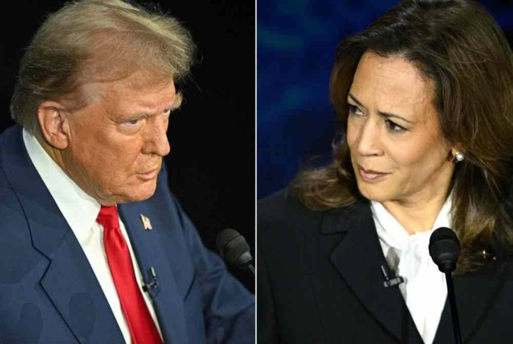 Donald Trump (kiri) dan Kamala Harris. Foto AFP