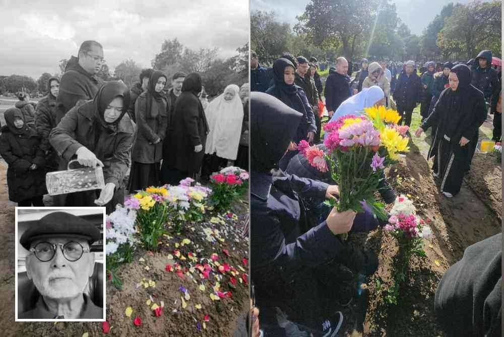 Suasana sekitar pengebumian Raja Petra (Gambar kecil) di Manchester, United Kingdom (UK). Foto Raja Sara Petra