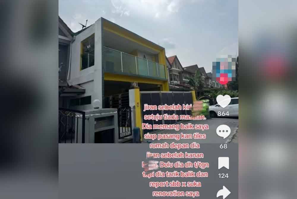 Bahagian rumah terlibat ubah suai dirobohkan MPS susulan dakwaan aduan daripada jiran.