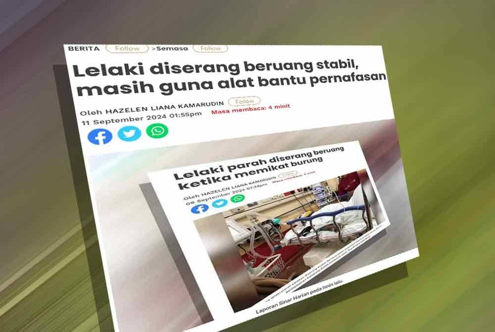 Lelaki yang parah diserang beruang, Muhamad Zaki Che Mohamed, 33, dalam kejadian di Kampung Dalam Senduk di Jerek, Gua Musang Ahad lalu meninggal dunia pada pagi Sabtu.