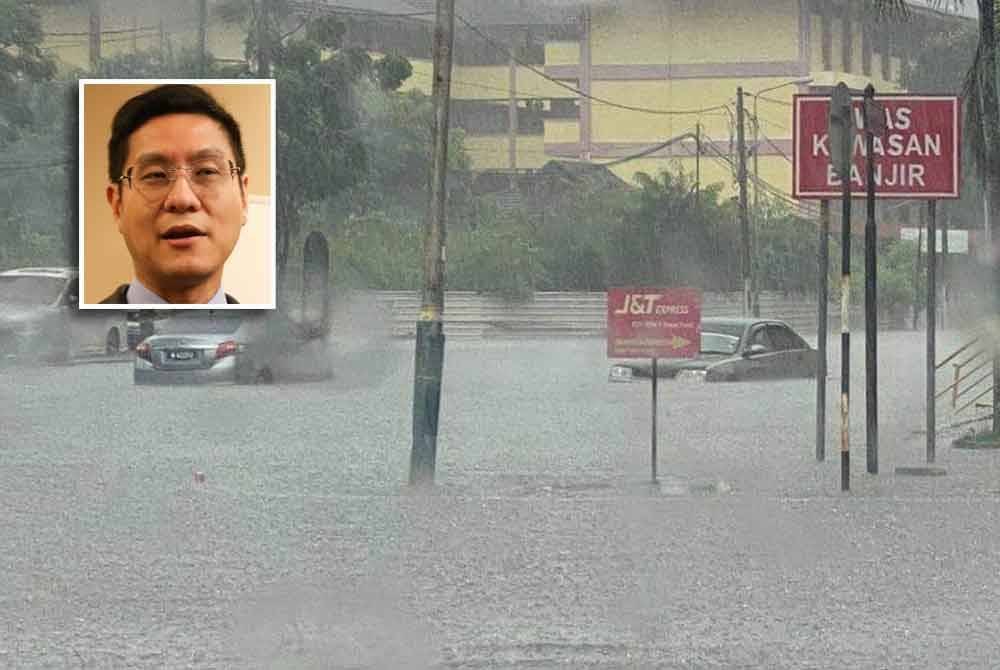 Bayan Baru dilanda banjir kilat pada Sabtu lalu selepas hujan lebat lebih tiga jam. (Gambar kecil: Zairil)