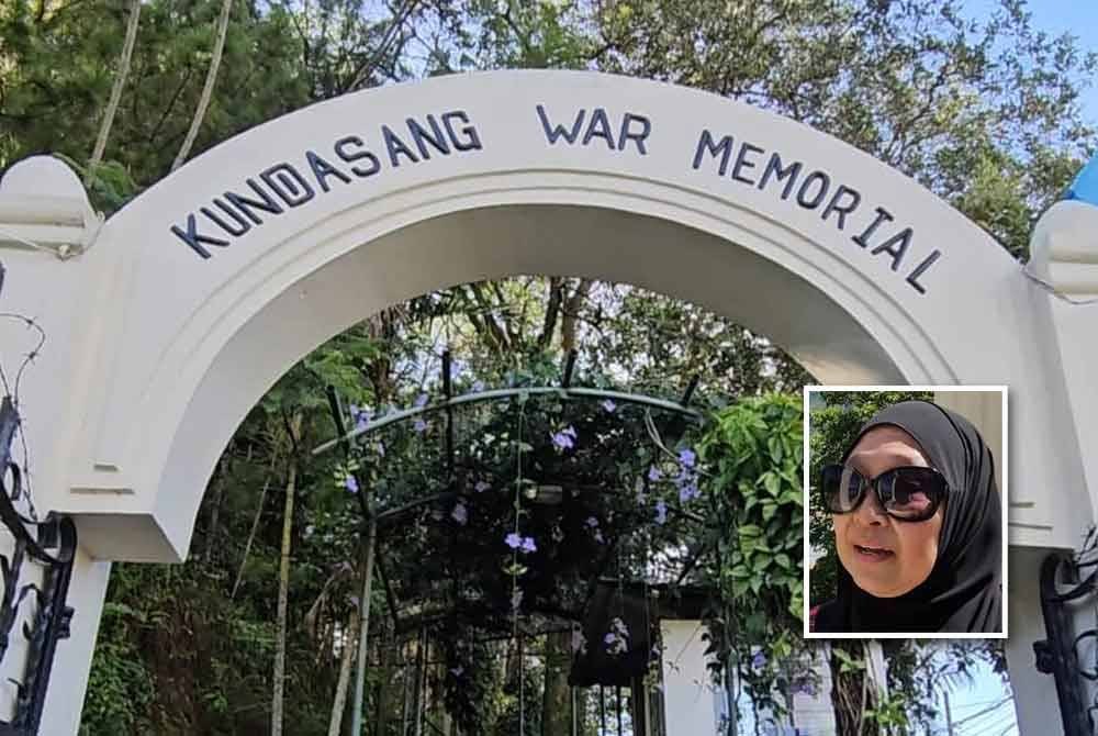 Tugu Peringatan Perang Kundasang untuk mengenang kembali sejarah sebelum Malaysia mencapai kemerdekaan. Gambar kecil: Rosmawati