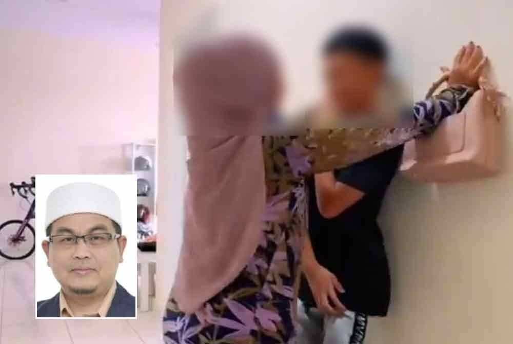 Antara adegan suami isteri yang dilakonkan oleh pemilik akaun bersama seorang remaja dipercayai anak lelakinya. Gambar kecil: Mohd Sukki