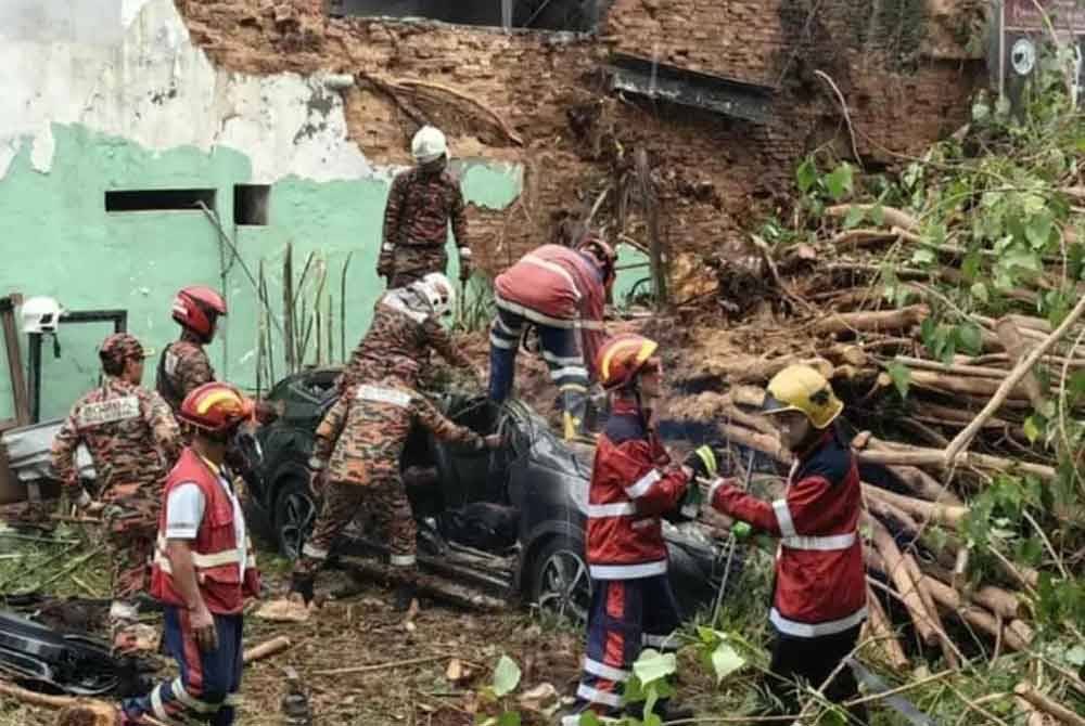 Keadaan cuaca yang semakin tidak menentu dengan hujan lebat dan ribut melanda tanpa diduga menyumbang kepada kejadian pokok tumbang - Gambar hiasan.