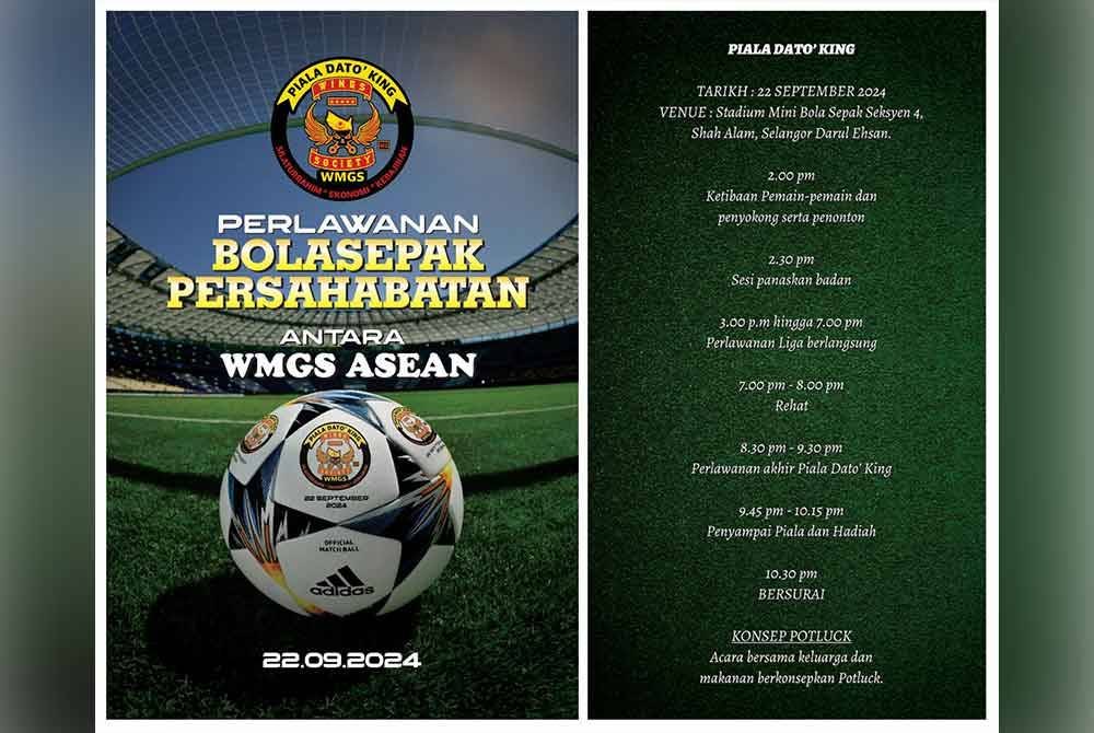 Legenda rock negara itu akan hadir dan beraksi di padang bola sepak Seksyen 4, Shah Alam dekat sini bagi merebut piala pusingan Piala Dato’ King.