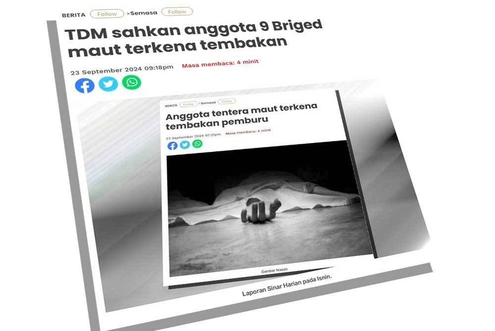 Laporan Sinar Harian pada Isnin.