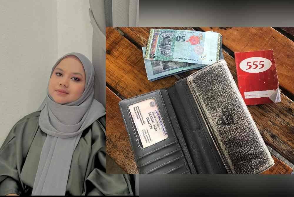 Dompet jenama Prada milik Nurliyana Atikah yang hilang bersama buku 555