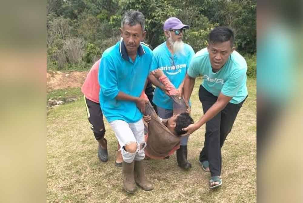 Keadaan salah seorang mangsa yang diserang gajah liar di Felda Tenggaroh 5, Mersing- Foto tular