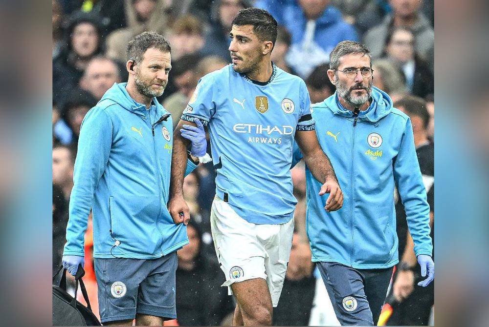 Rodri (tengah) terpaksa dikeluarkan selepas mengalami kecederaan semasa aksi City menentang Arsenal di Stadium Etihad baru-baru ini, Foto Agensi