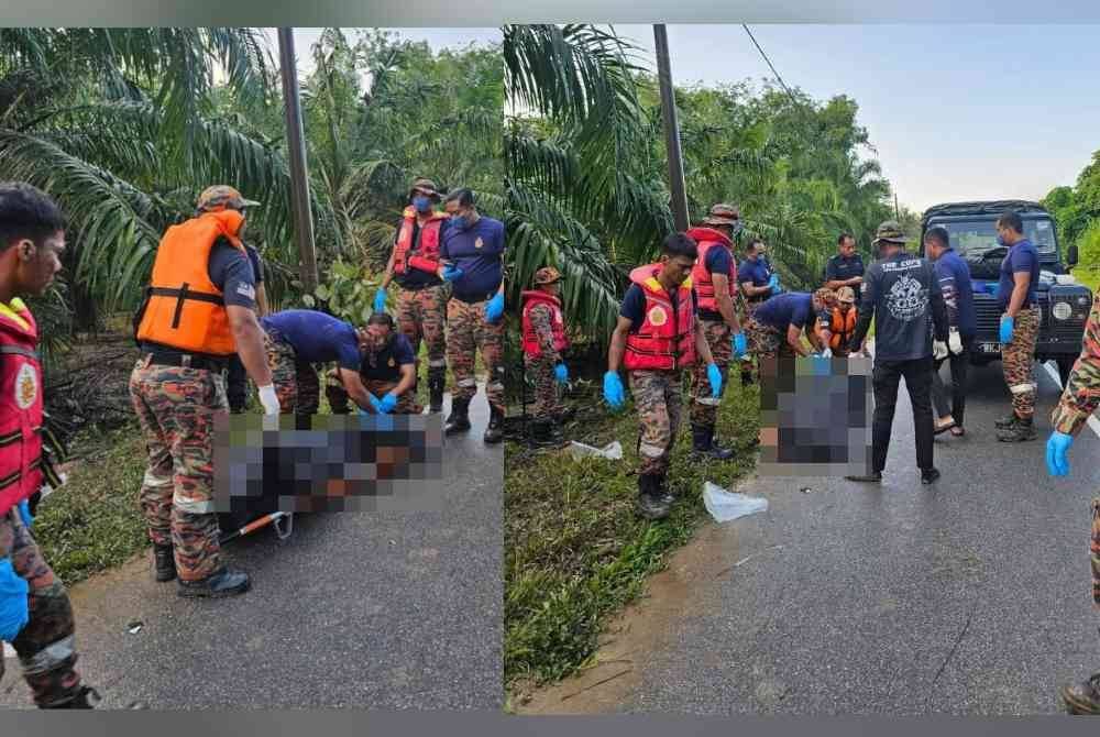 Mayat Salmah Mat Zain, 46, dijumpai pasukan penyelamat kira-kira 50 meter dari lokasi mayat anaknya, Muhammad Rosman Rohadi, 19, yang ditemui pada jam 5.25 petang pada Sabtu.