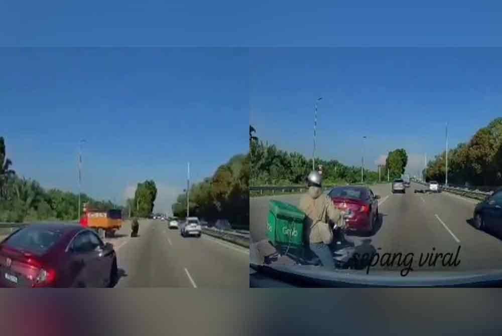 Rakaman video kejadian melibatkan kemalangan tiga kenderaan dekat Kilometer 48.7 Lebuhraya Dengkil-Puchong pada Ahad.