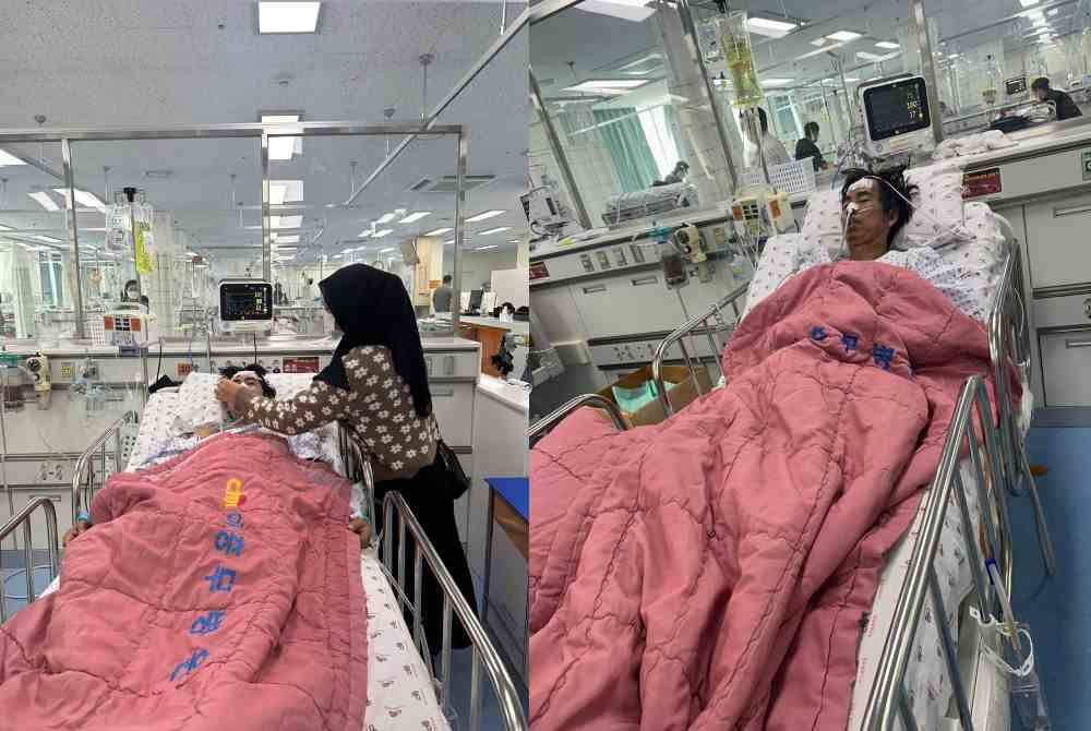 Nur Alisa Humaira ketika melawat abangnya yang terlantar di Hospital Asan Medical Center, Korea Selatan.