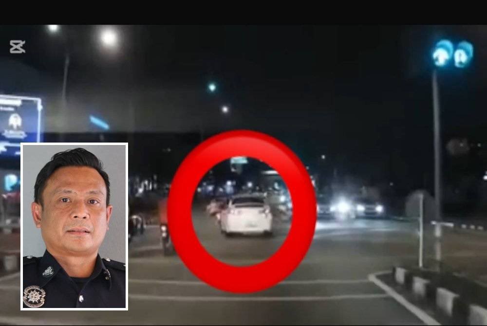 Tangkap layar rakaman yang memaparkan sebuah kereta melanggar sebuah motosikal di lampu isyarat Hospital Pantai di Bayan Baru. (Gambar kecil: Kamarul Rizal)