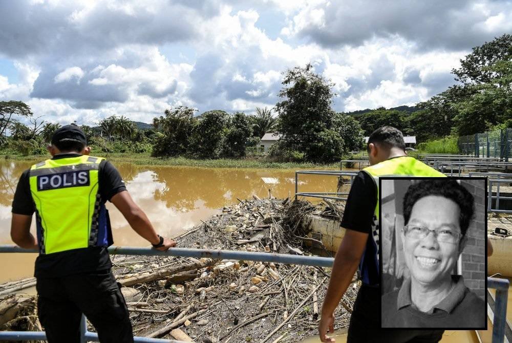 Operasi hari ketiga pencarian pesara pegawai kewangan Felcra Sabari Baharom, 62, yang disyaki dicampak ke dalam Sungai Padang Terap. Foto Bernama (Gambar kecil: Sabari Baharom)