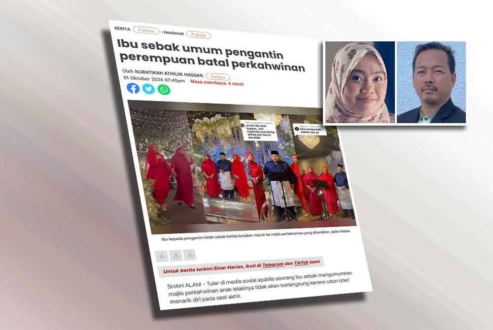 Mana-mana individu yang teraniaya apabila ikatan pertunangan dibatalkan kerana pasangan enggan meneruskan perkahwinan, boleh mengambil tindakan undang-undang. Gambar kecil: Nurain Akmal, Fazru Anuar