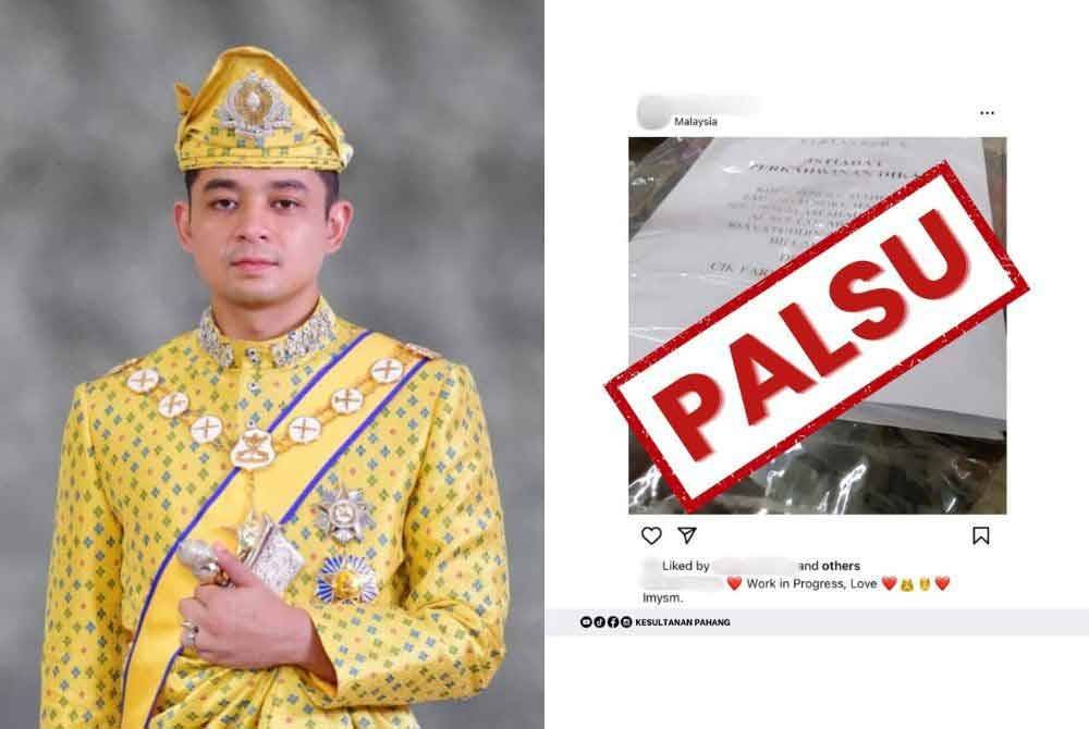 Istana Pahang menafikan khabar angin berkenaan istiadat Perkahwinan Diraja yang membabitkan Tengku Mahkota Pahang dengan seorang wanita yang tular di media sosial baru-baru ini.