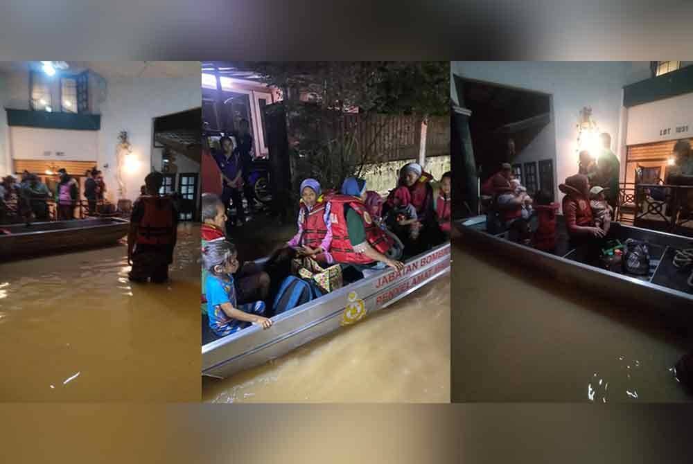 JBPM Selangor membantu membawa mangsa banjir di beberapa lokasi sekitar Selangor untuk ditempatkan di PPS.