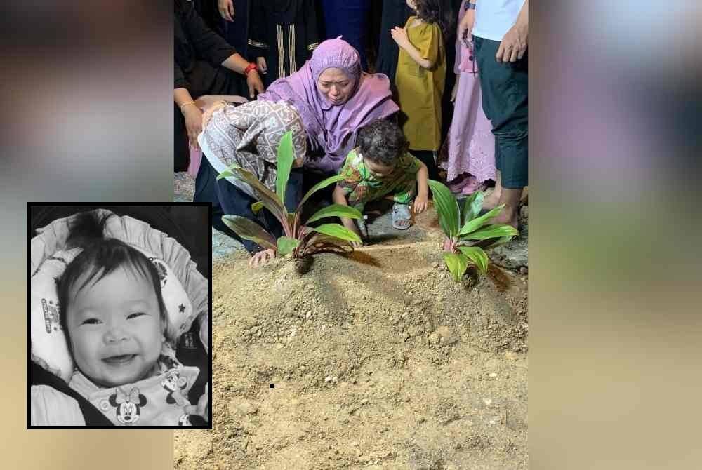 Naura Ameena (gambar kecil) yang berusia tujuh bulan meninggal dunia ketika tidur dipercayai akibat jangkitan kuman dalam badan. Perkongsian Syahierah mendapat liputan meluas daripada media dan turut mengundang sebak warga maya. 