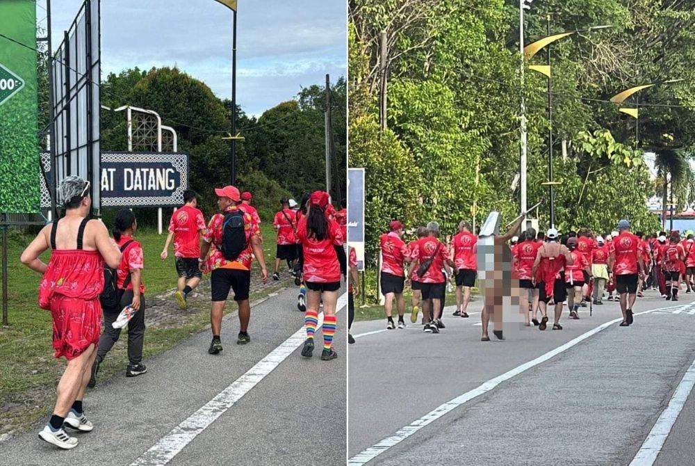 Tangkap layar peserta berpakaian tidak senonoh dalam Larian Antarabangsa Pan Asia 2024 di sebuah hotel di Bandar Penawar, Desaru, Kota Tinggi.