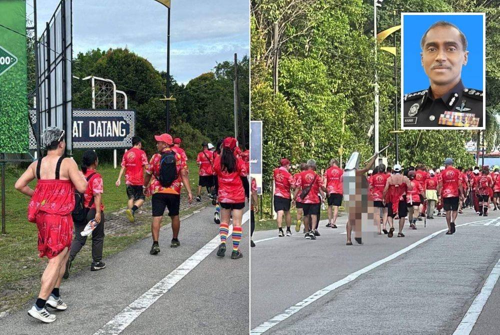 Tangkap layar peserta berpakaian tidak senonoh dalam Larian Antarabangsa Pan Asia 2024 di sebuah hotel di Bandar Penawar, Desaru, Kota Tinggi. (Gambar kecil: M Kumar)