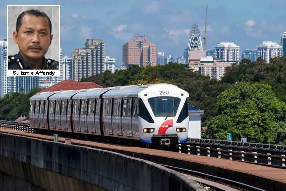 Polis menyiasat insiden pencerobohan trek LRT yang mengakibatkan gangguan perkhidmatan LRT Laluan Kelana Jaya.Foto hiasan