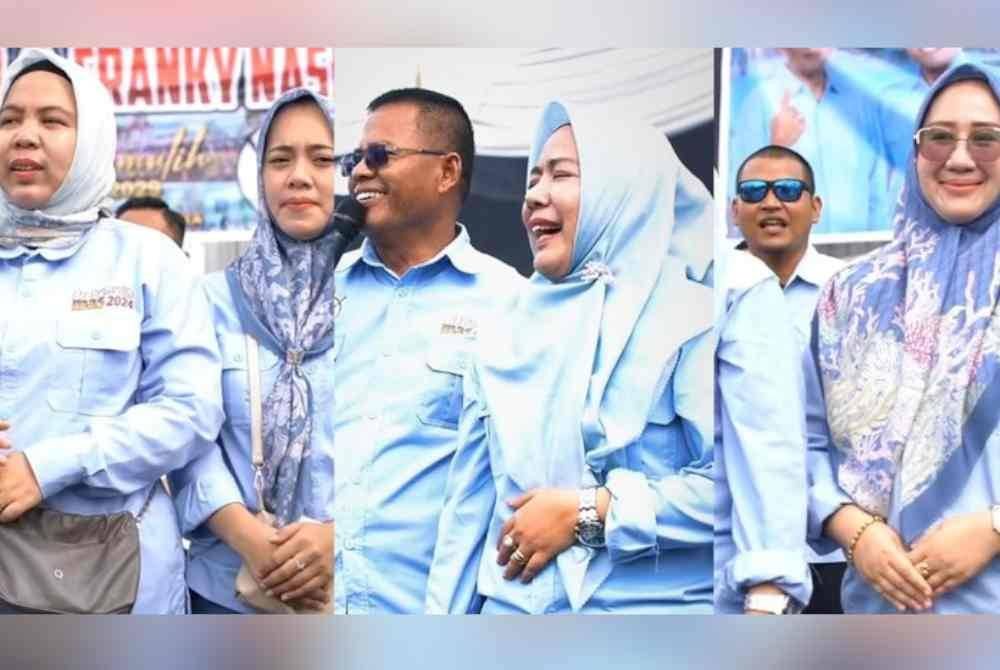 Keempat-empat isteri Arlan kelihatan ceria semasa mengikuti kempen baru-baru ini.