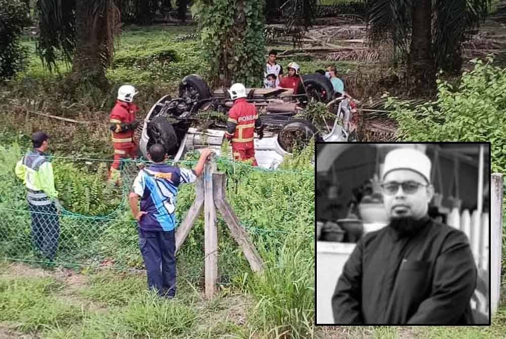 Seorang Imam masjid maut selepas kenderaan utiliti sukan (SUV) dipandunya terbabas dan terbalik di Kilometer 211.8, Lebuh Raya Pesisiran Pantai Barat (WCE) arah utara dekat Sitiawan pada Selasa.