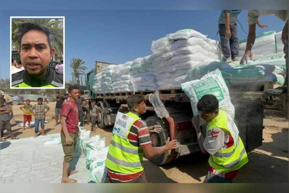 Bantuan daripada rakyat Malaysia berjaya memasuki Gaza, Jumaat lalu. Gambar kecil: Dr Sani Araby