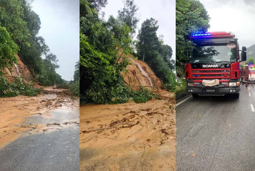 Keadaan di lokasi kejadian lereng bukit Taman Melawati runtuh pada Selasa.