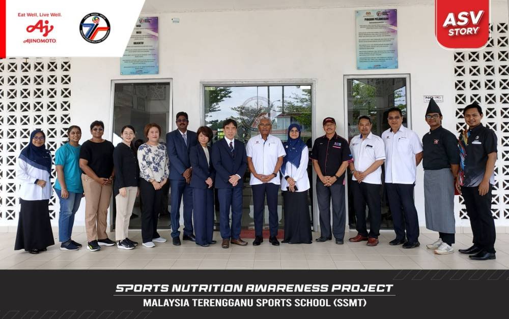  Ajinomoto (Malaysia) Berhad (AMB) memperluaskan Sports Nutrition Awareness Project ke Sekolah Sukan Malaysia Terengganu (SSMT) sebagai sebahagian inisiatif Penciptaan Nilai Bersama oleh Kumpulan Ajinomoto (ASV).